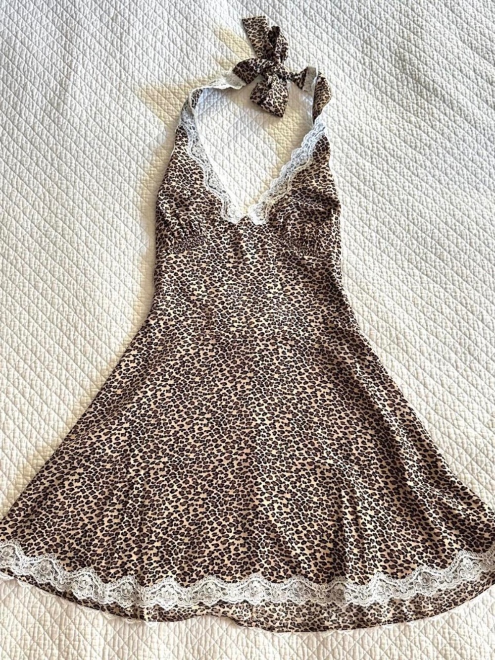 Brand New Frankie’s Bikinis Audrey Mini Dress in Leopard